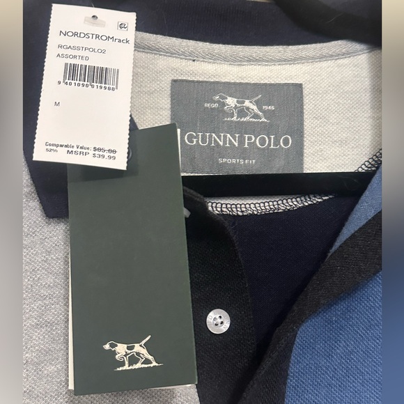 ♦️ Gunn Polo New Men’s Short Sleeve Colorblocked Polo Size Medium - Picture 4 of 10